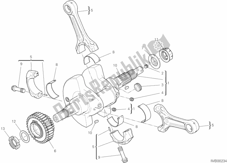 Alle onderdelen voor de Drijfstangen van de Ducati Supersport S USA 937 2019